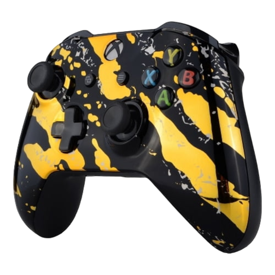 clever xbox one s gold splatters controller 02